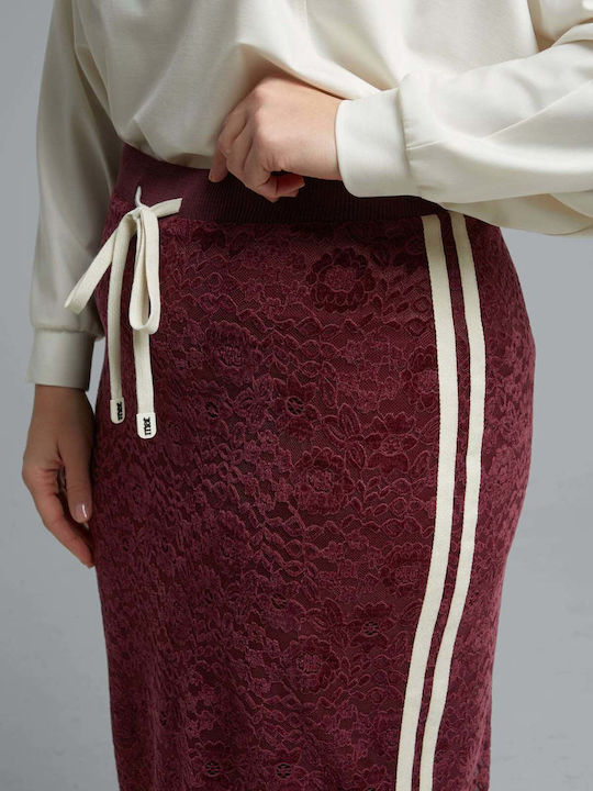 Pencil Midi Skirt Burgundy