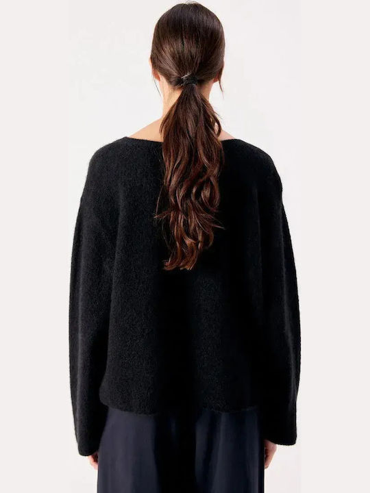 Vitow Women's Long-Sleeve Wool Sweater Black