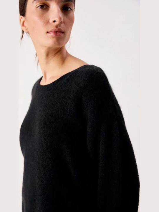 Vitow Women's Long-Sleeve Wool Sweater Black