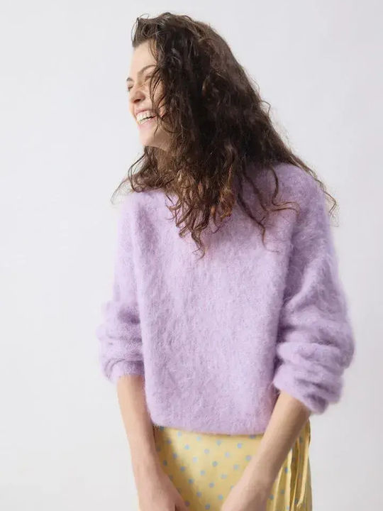 Niby Women's Long Sleeve Cropped Sweater Lilac