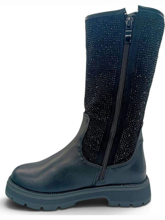 Kinderstiefel mit Reißverschluss Schwarz