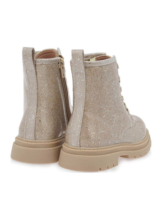 Leder-Kinderstiefel mit Reißverschluss Goldene