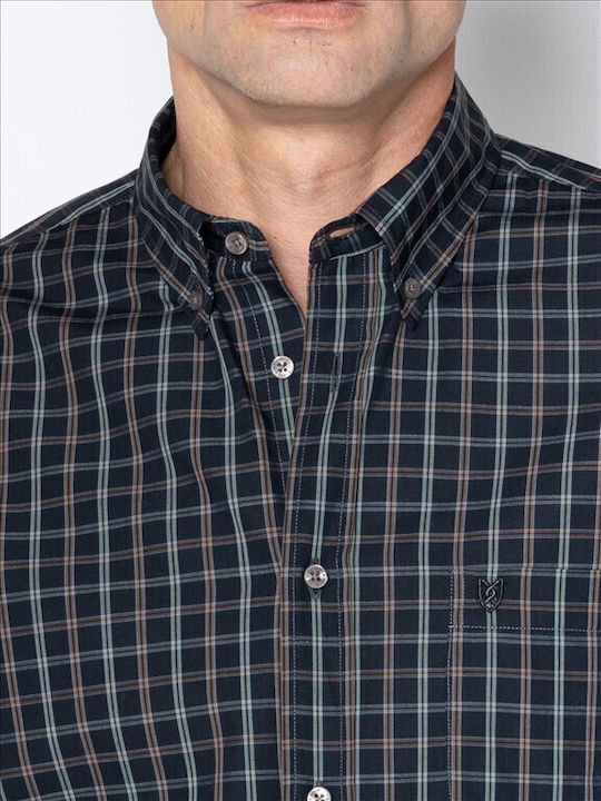 Maverick Long Sleeve Shirt in Regular Fit Checked Black