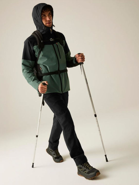 3-in-1 Winter Waterproof and Windproof Jacket Dark Forest Green Black
