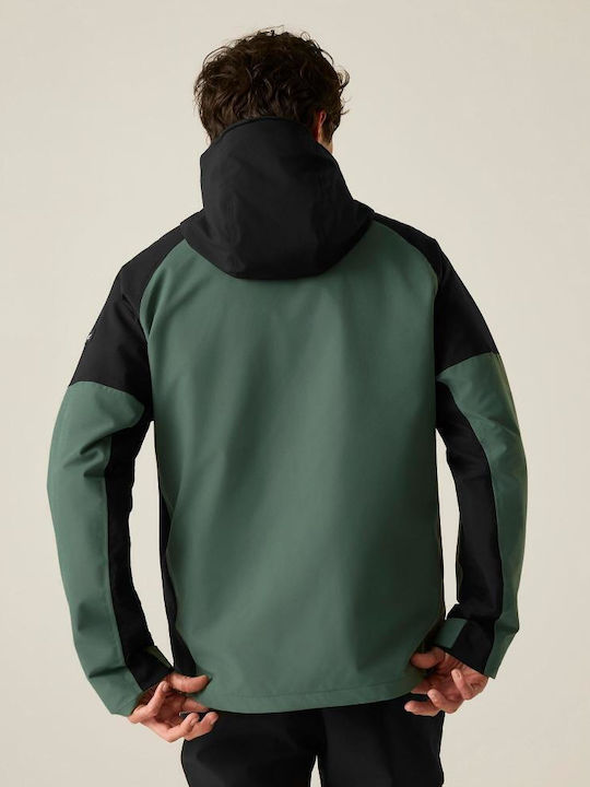 3-in-1 Winter Waterproof and Windproof Jacket Dark Forest Green Black