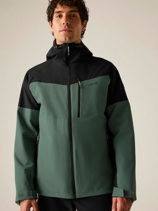 3-in-1 Winter Waterproof and Windproof Jacket Dark Forest Green Black