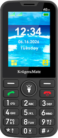 Kruger & Matz KM0924-4G Dual-SIM-Handy mit Großen Tasten Schwarz