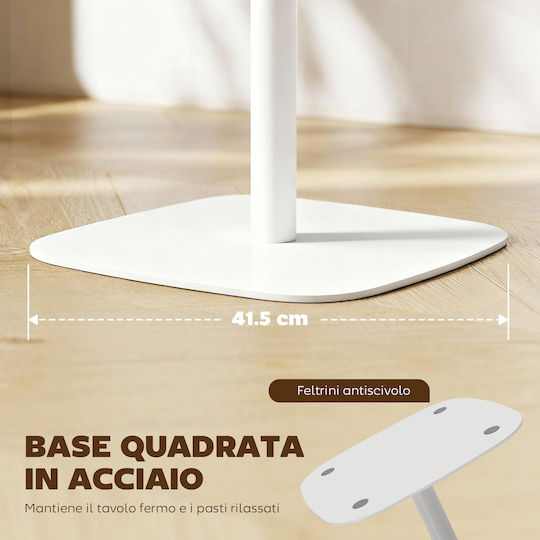 Square Wooden Dining Table with Metal Frame 60x60x75cm