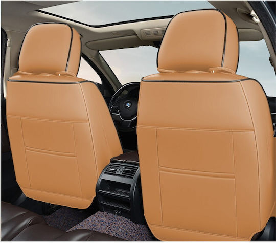 CarGuard Σετ Καλύμματα Αυτοκινήτου Δερματίνη Καφέ
