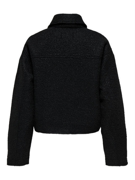 Palton de damă Bouclé Negru