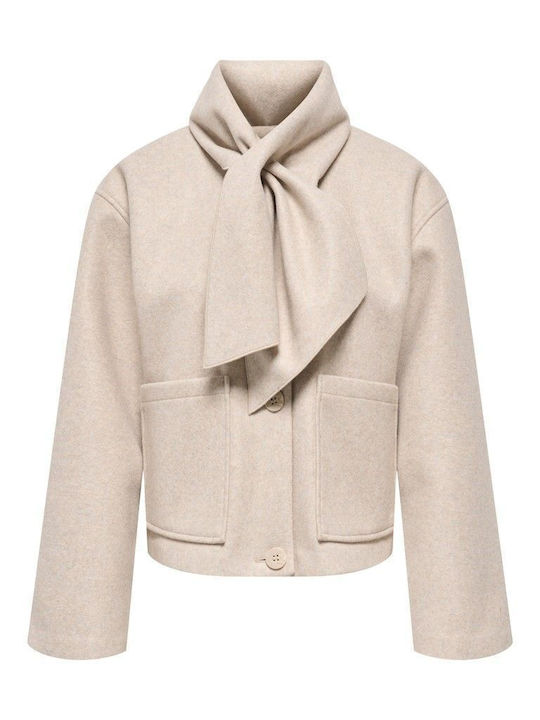 Wollmantel für Damen Beige