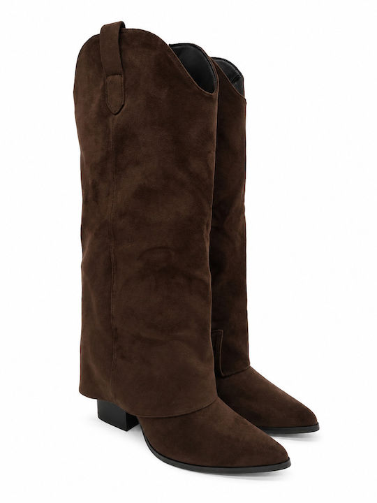 Suede Women's Cowboy Boots Brown
