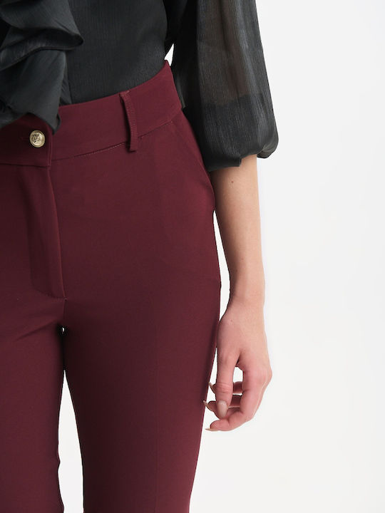 Burgundy Women's Suit in Slim Fit