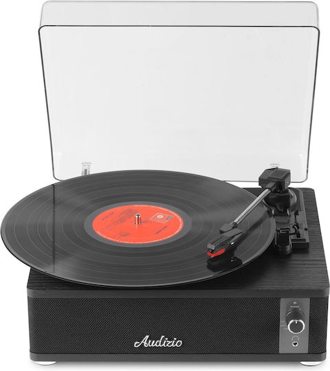 Audizio Irvine DJPIK311 Plattenspieler mit Riemenantrieb und Eingebauten Lautsprechern in Schwarz