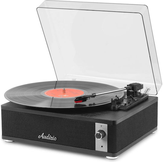 Audizio Irvine DJPIK311 Plattenspieler mit Riemenantrieb und Eingebauten Lautsprechern in Schwarz