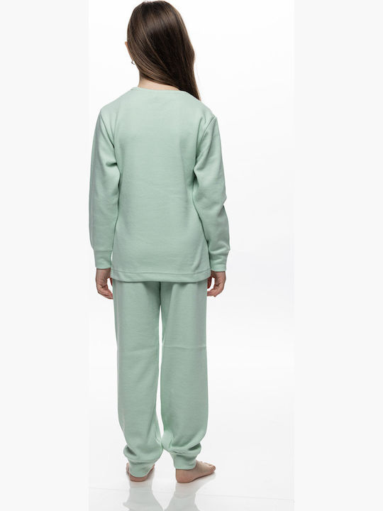 Galaxy Kinder-Winterpyjama aus Baumwolle Mint