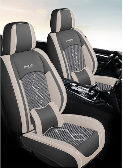 CarGuard Σετ Καλύμματα Αυτοκινήτου Δερματίνη Γκρι