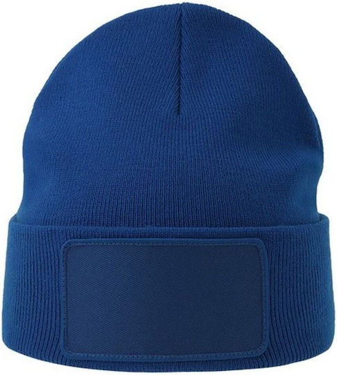 Căciulă Unisex cu Tricotaj Rib în Culoare Albastru Marin S-Wind cu Patch