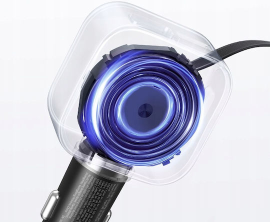 Mcdodo Φορτιστής Αυτοκινήτου 93W με Θύρες: 2xUSB-A 1xType-C μαζί με Καλώδιο Type-C Μαύρο Χρώμα
