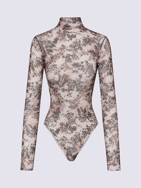 Damen-Body mit Rollkragen Greige