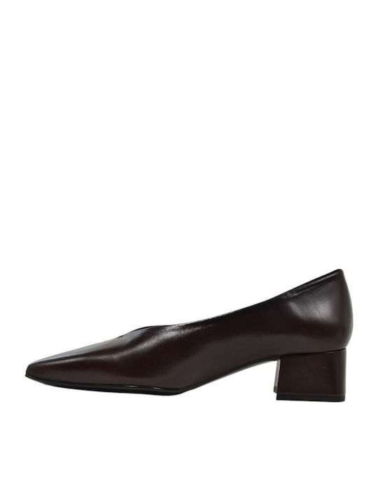 Diana Leather Brown Pumps