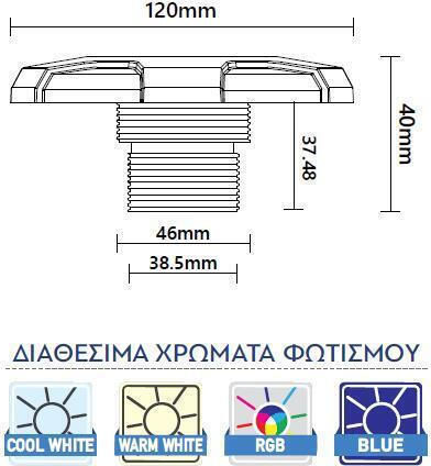 Mini Υποβρύχιο Φωτιστικό Πισίνας με Πολύχρωμο (RGB) Φως 02.817