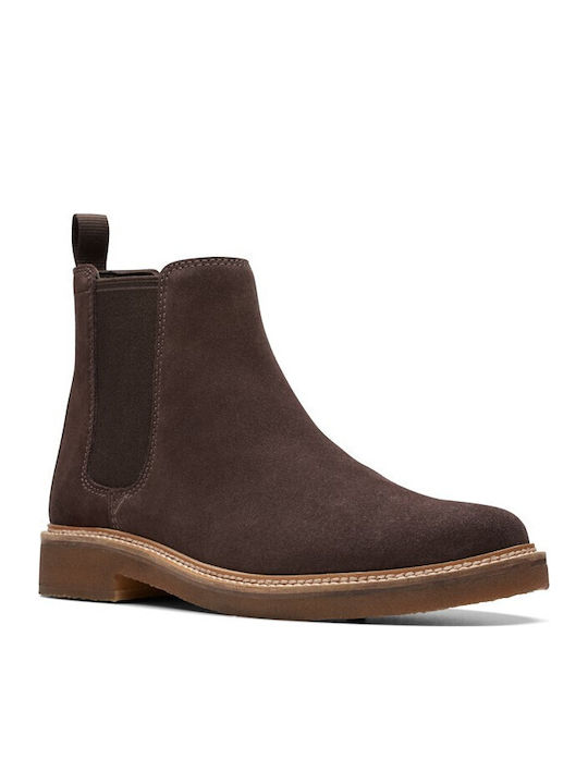 Clarkdale Suede Chelsea Μποτάκια Dark Brown