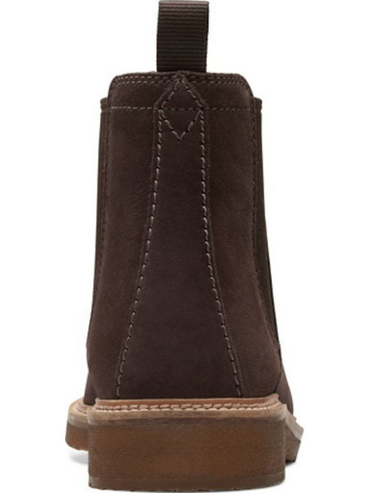 Clarkdale Suede Chelsea Μποτάκια Dark Brown