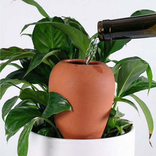 Set de 4 țepi de irigare pentru plante din lut Relaxdays, 350 ml, sistem de irigare lentă, maro
