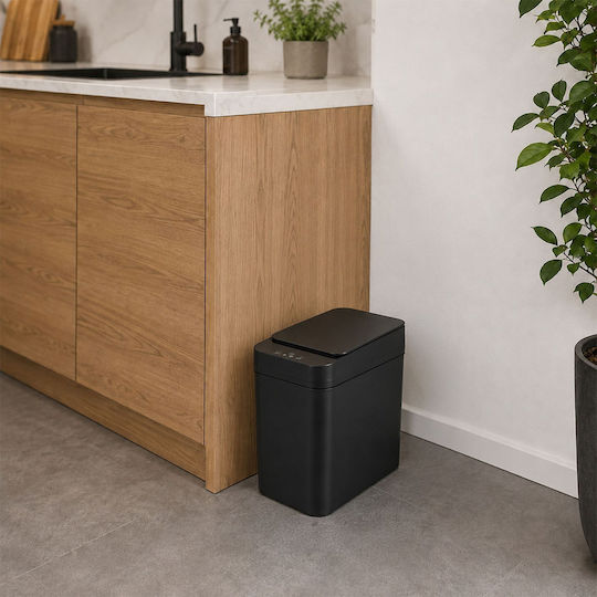 Relaxdays Coș de Gunoi din Plastic cu Senzor 9 l Negru