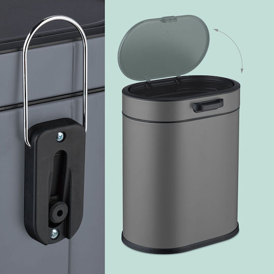 Relaxdays Coș de Gunoi pentru Dulap din Plastic 5 l Negru