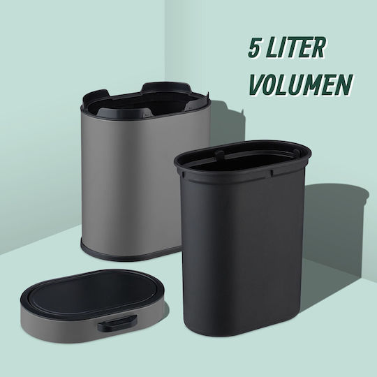 Relaxdays Coș de Gunoi pentru Dulap din Plastic 5 l Negru