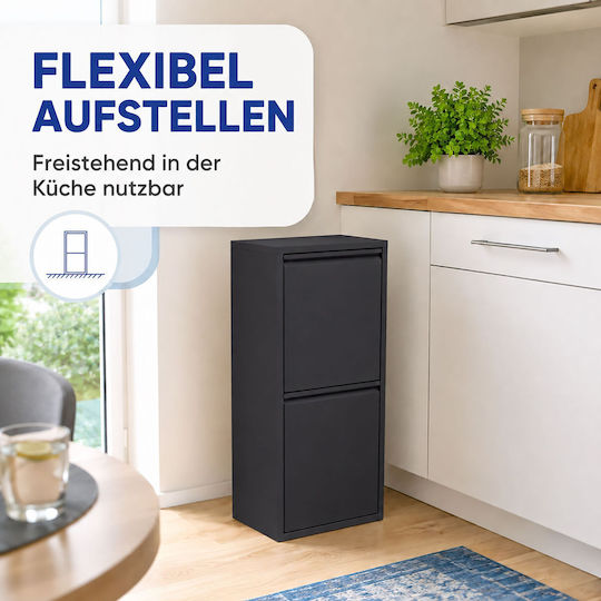 Relaxdays Coș de Reciclare din Oțel Inoxidabil 40 l Gri