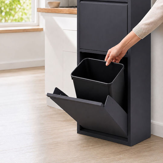 Relaxdays Coș de Reciclare Metalic 18 l Gri