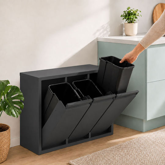Relaxdays Coș de Reciclare Metalic 10 l Gri