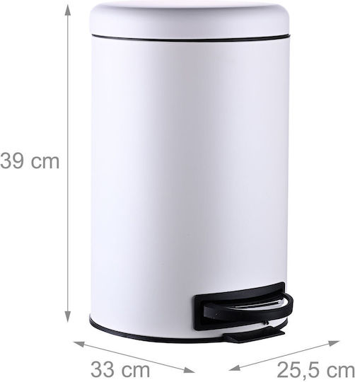 Relaxdays Coș de Gunoi din Plastic cu Pedală 12 l Alb