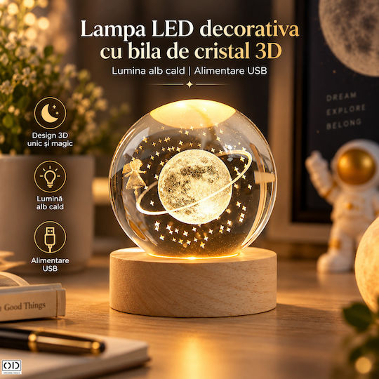 Corp de Iluminat Decorativ LED Alb Cald Glob de Cristal 3x3 cm