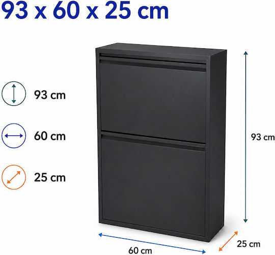 Relaxdays Coș de Gunoi Metalic 18 l Negru