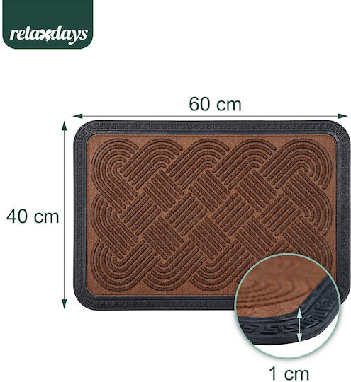 Relaxdays Covoraș de Intrare din Cauciuc Maro 60x40 cm Grosime 10 mm
