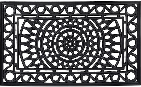 Relaxdays Covoraș de Intrare Antiderapant din Cauciuc Negru 45x75 cm Relaxdays Covoraș de Intrare Antiderapant din Cauciuc Negru 45x75 cm