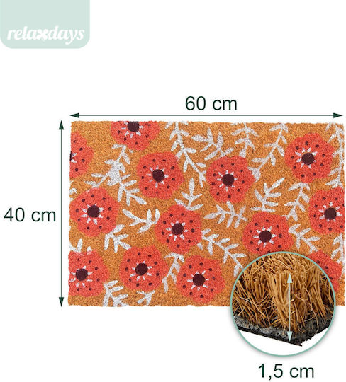 Relaxdays Covoraș de Intrare din Fibră de Cocos cu Bază Antiderapantă Multicolor 60x40 cm