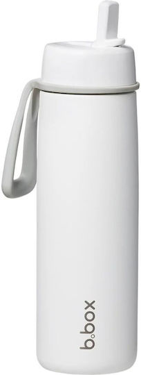 B.Box Stainless Steel Kids Batman Thermos Bottle with Pop-Up Spout White 690ml