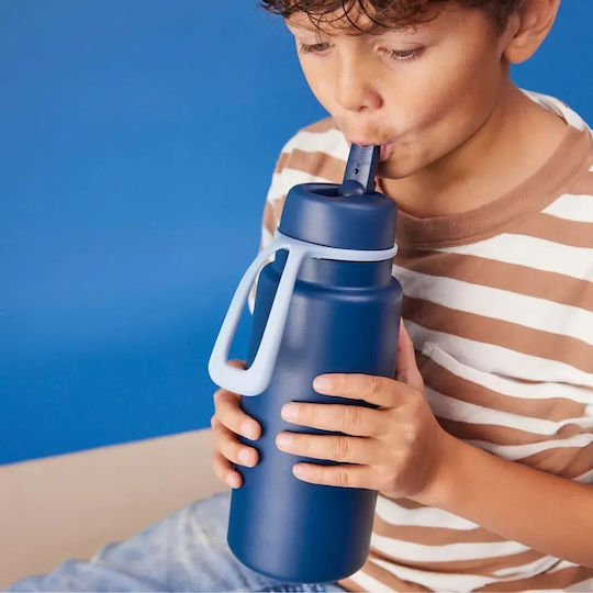 B.Box Stainless Steel Kids’ Batman Thermos Bottle with Pop-Up Spout Blue 1000ml