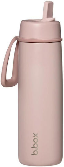 B.Box Stainless Steel Kids Batman Thermos Water Bottle with Pop-Up Spout Pink 690ml