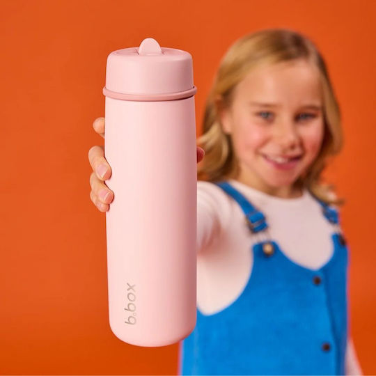 B.Box Stainless Steel Kids Batman Thermos Water Bottle with Pop-Up Spout Pink 690ml