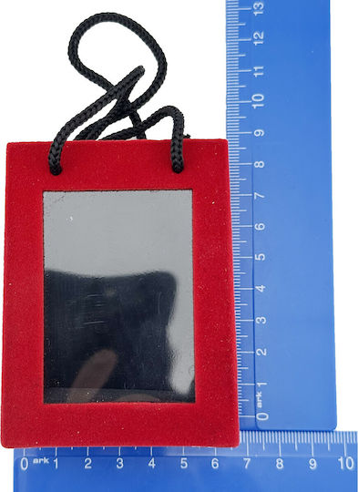 Set 12 Flippy Mărțișor-Boxen in Handtaschenform mit transparentem Sichtdeckel aus rotem Samt 65x85x40 mm