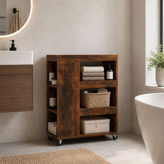 Relaxdays 4-Tier Brown Kitchen Trolley