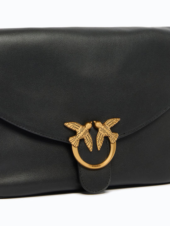 Love Δερμάτινη Γυναικεία Satchel Τσάντα Μαύρη