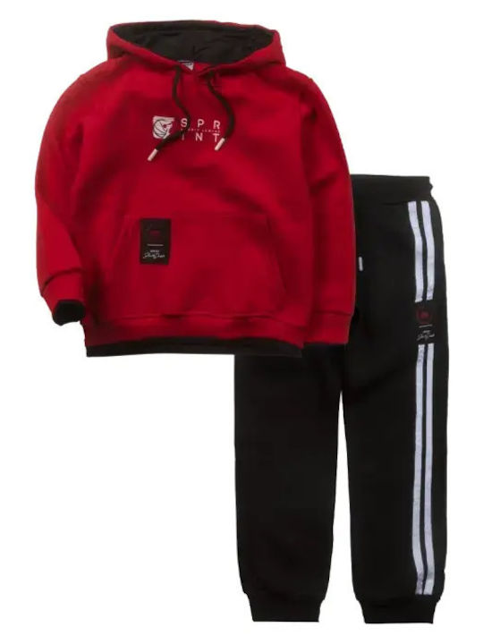 Kinder Sweatpants Set Mit Bluse Rot 2Stücke