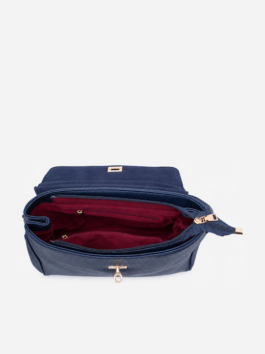 Dunkelblaue Damen-Stoffhandtasche